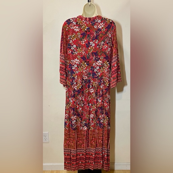 JODIFL Vibrant Red Floral Maxi Dress - Picture 12 of 12